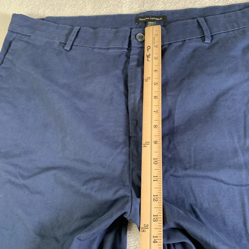 Banana Republic Pants Mens 42x34 Blue‎ Chino Straight Leg Stretch Casual Cotton